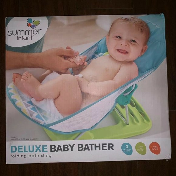 Summer Infant (9580) Deluxe Baby Bather - Blue + ( 2 BONUS Baby Item ) - Picture 1 of 2